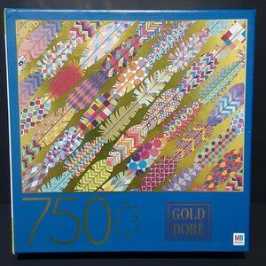 Feathers / Plumes Gold 750 Piece Jigsaw Puzzle 27" x 20"  New Sealed